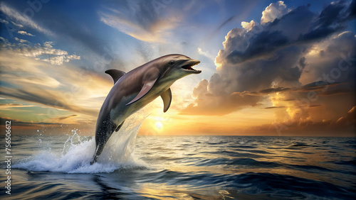 dolphin Jumping Out of Sea Water