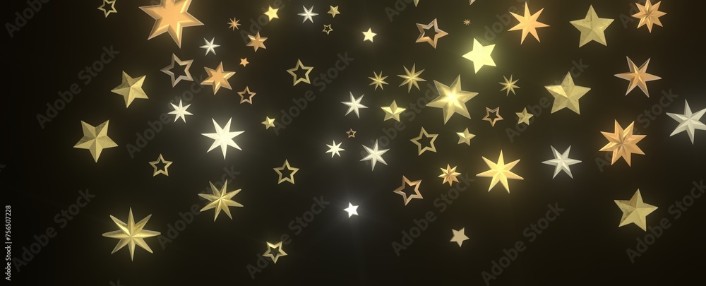 Stellar Christmas Symphony: Exquisite 3D Illustration of Falling Stars in Harmonious Motion for the Holidays Stellar Christmas Symphony: Exquisite 3D Illustration of Falling Stars in Harmonious Motion for the Holidays