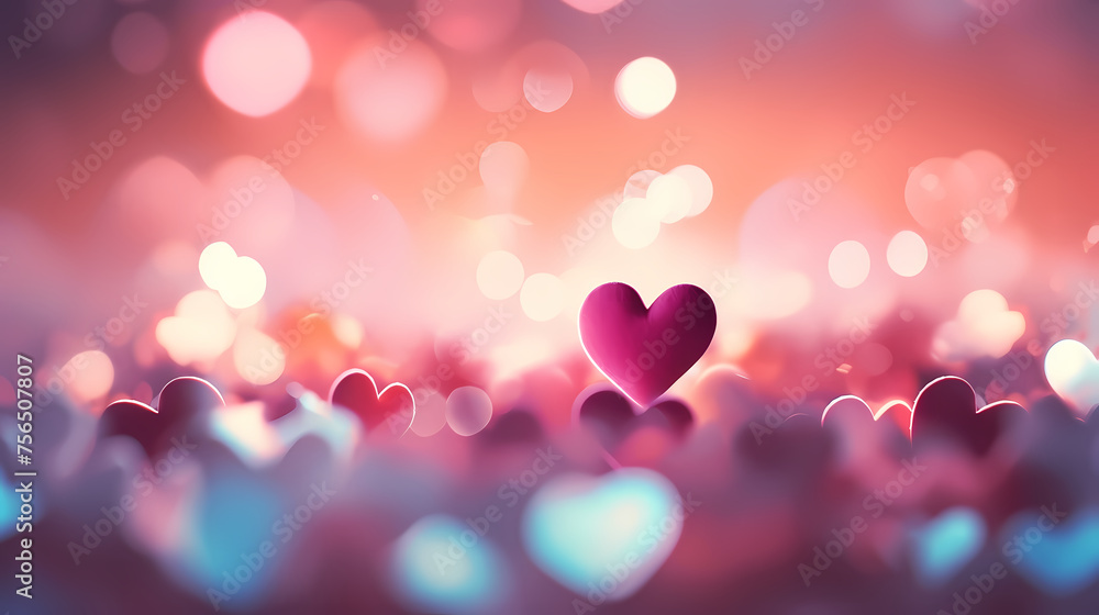 Heart bokeh blur, Valentine's Day Heart bokeh blur, Valentine's Day
