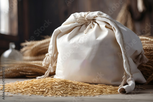 white grain sack mockup design. photo