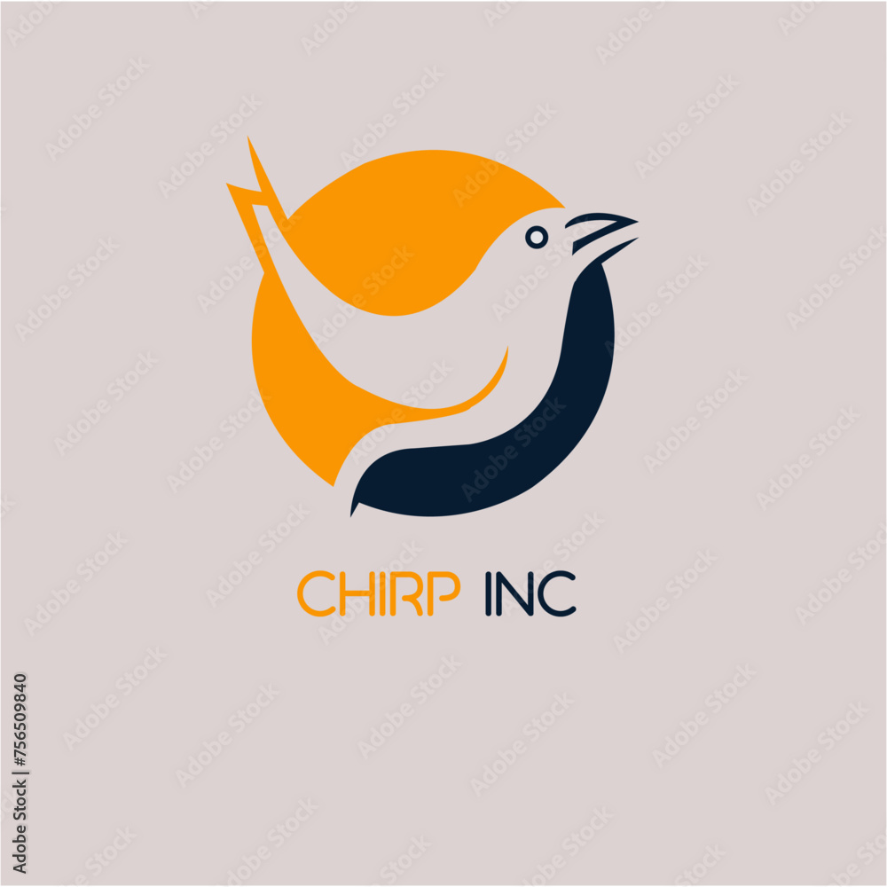 Obraz premium Chirp Inc 02, logo design, minimalist logo, unique logo, logo maker, creative logo, brand identity