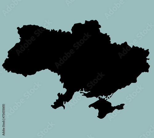 Ukraine map silhouette