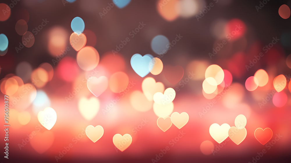 Heart bokeh blur, Valentine's Day