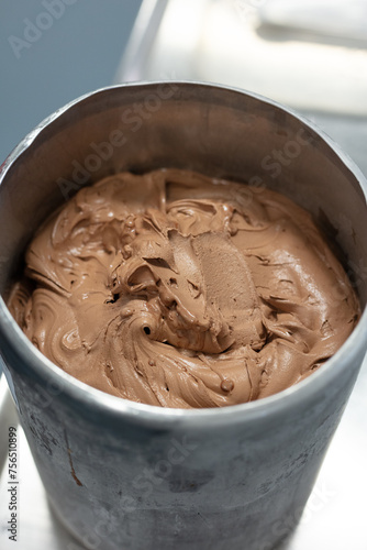 bucket of chocolate ice cream (ID: 756510899)