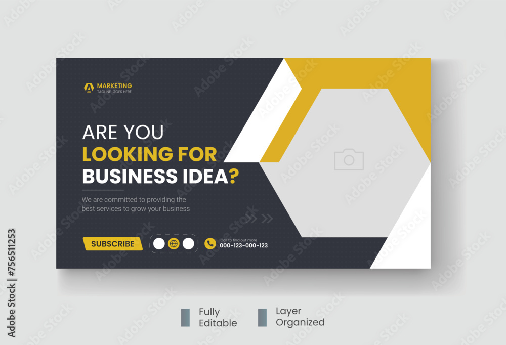 Obraz premium Corporate business and digital marketing youtube thumbnail or web banner template