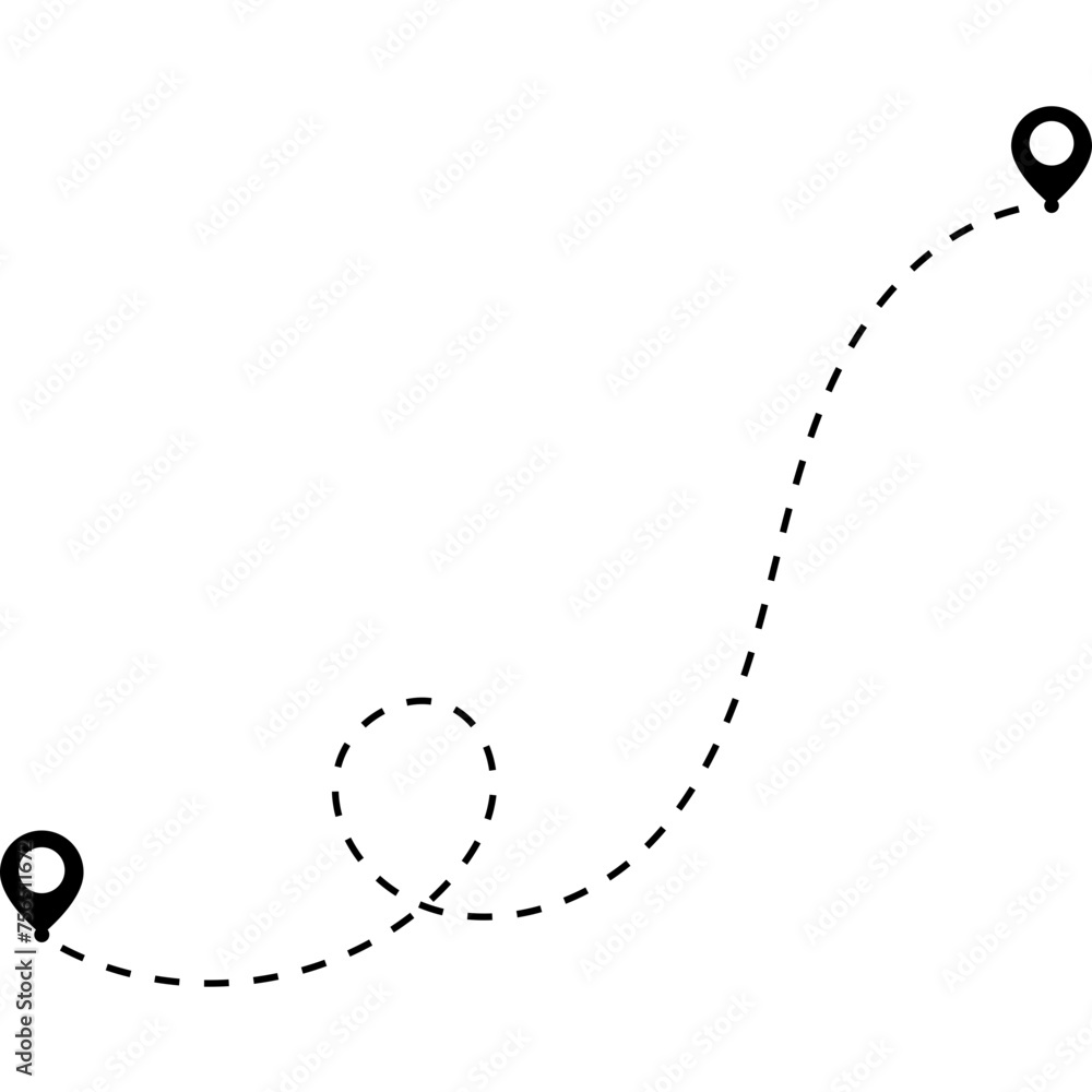 Location Pin Route Outline Location Pin Route Outline