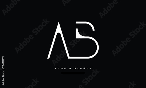 BA, AB, B, A, Abstract Letters Logo Monogram