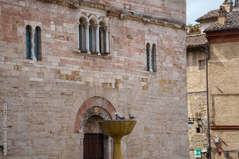 Historic buildings of Bevagna, Umbria, Italy: the Silvestri square