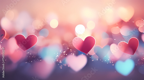 Abstract heart background with bokeh