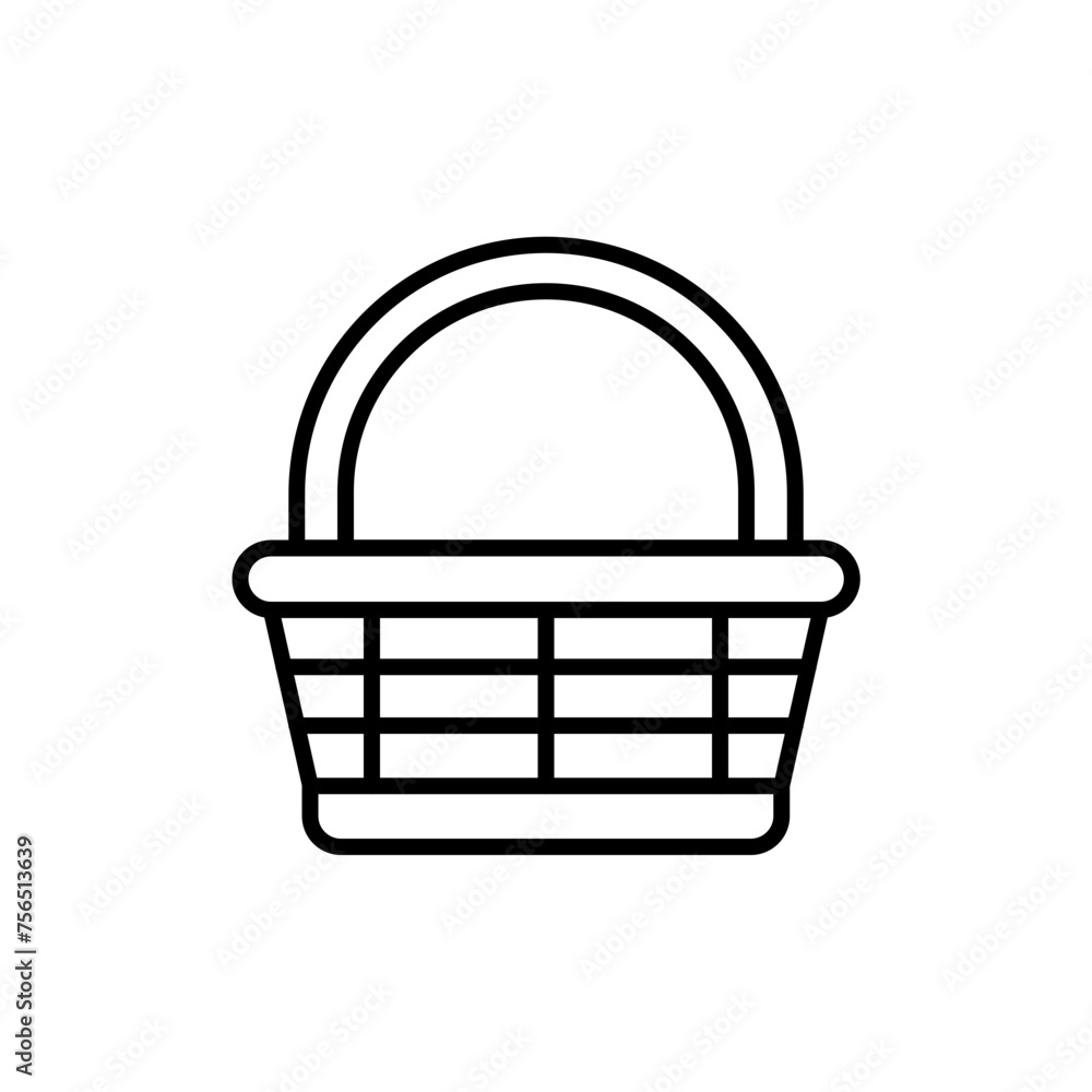 Wicker basket outline icons, minimalist vector illustration ,simple transparent graphic element .Isolated on white background Wicker basket outline icons, minimalist vector illustration ,simple transparent graphic element .Isolated on white background