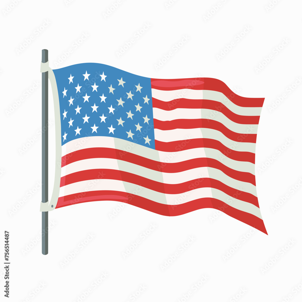 Fototapeta premium American Flag Waving Proudly
