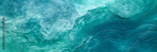 turquoise and green watercolor background with green waves , teal blue green Abstract watercolor paint background.banner © Planetz