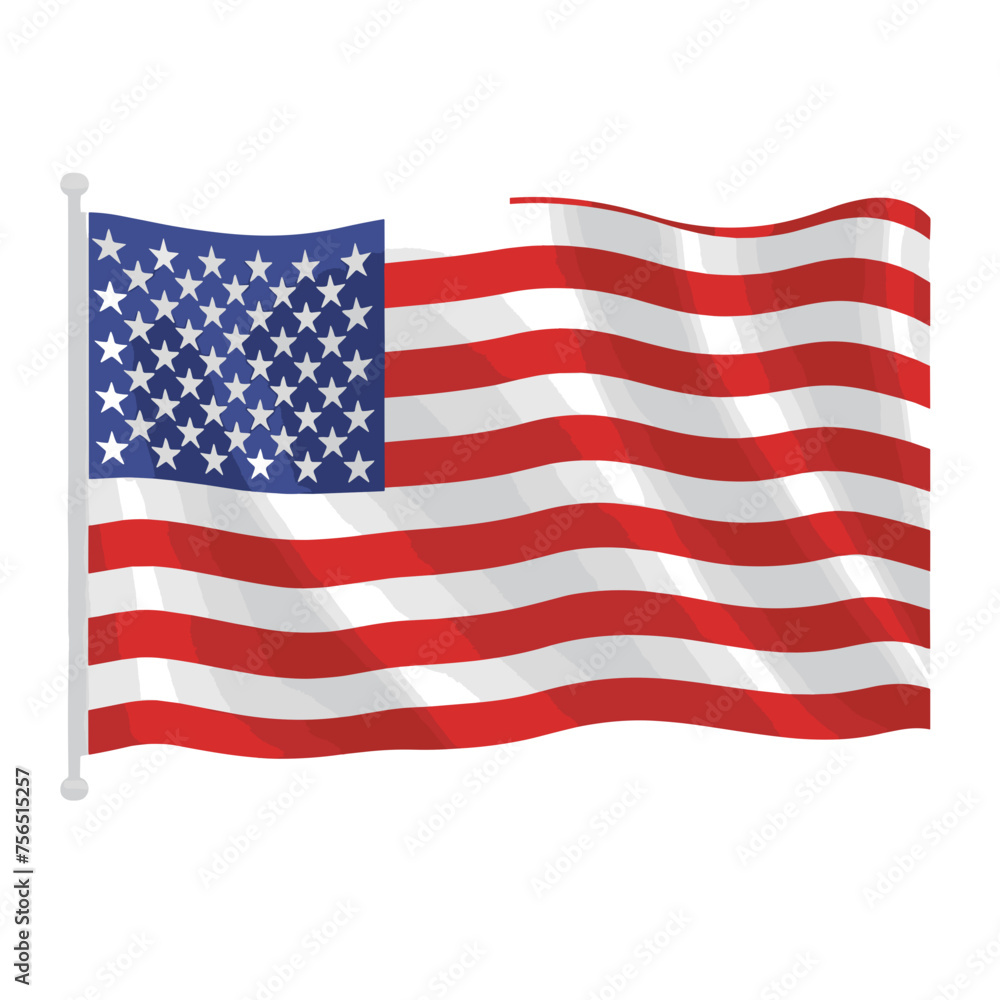 Fototapeta premium American Flag Waving Proudly