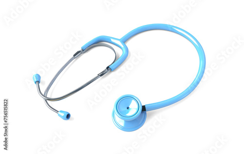 Stethoscope, a key medical instrument for doctors and nurses in diagnosing heart and lung conditions. isolate on white background. with clipping path