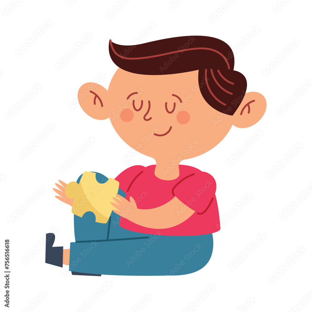 autism boy with puzzle autism boy with puzzle