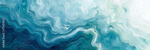 turquoise and  green watercolor background with green waves , teal blue green Abstract watercolor paint background.banner