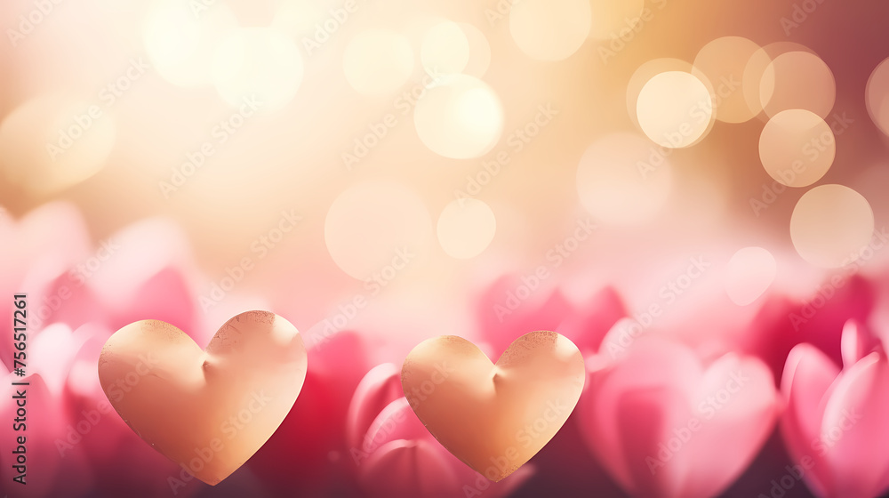 Abstract heart background with bokeh