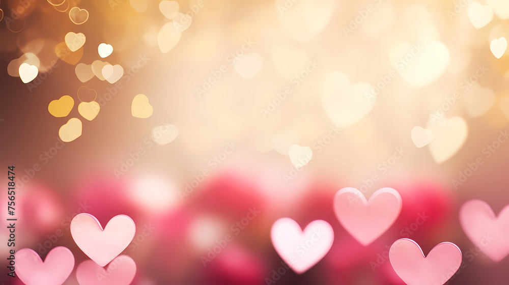 Abstract heart background with bokeh