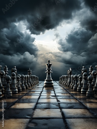 A chessboard where pawns transform into queens