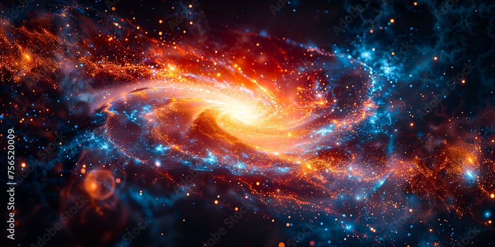 Space nebula and galaxy, background with stars, deep space - obrazy, fototapety, plakaty 