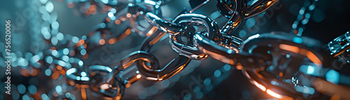 Utilize AI technology to create a visually striking image of handcuffs and shackles in a unique futuristic style photo