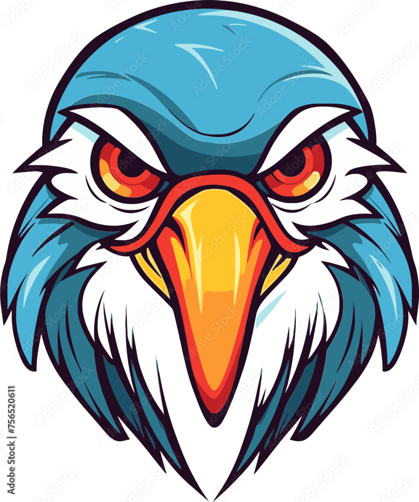 Exotic Bird Head Illustration Macaw Parrot Vector Art