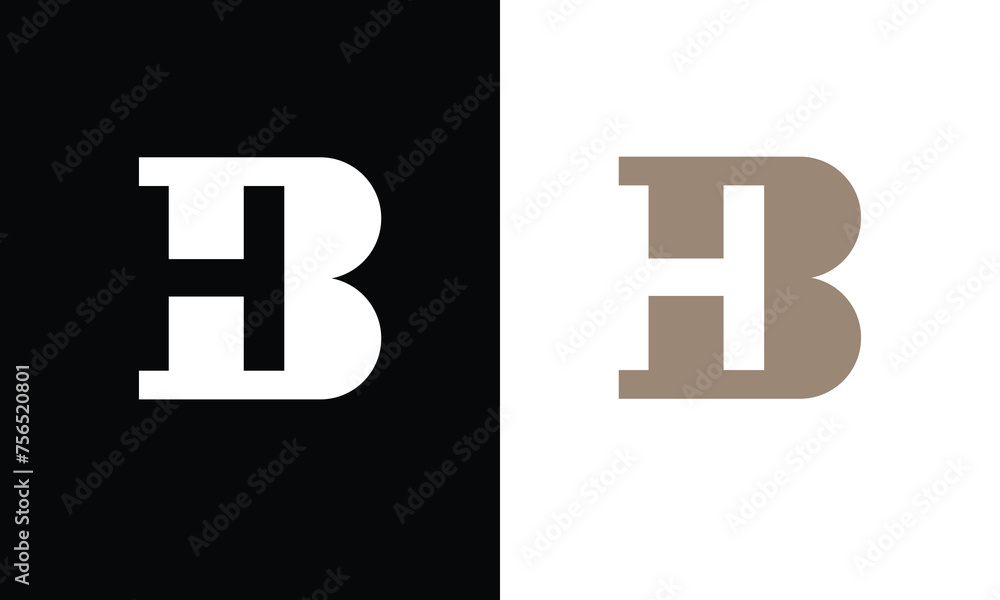 Obraz premium BH, HB, B, H, Abstract Letters Logo Monogram