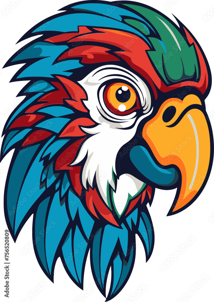 Beautiful Macaw Head Sketch Radiant Macaw Head Vector