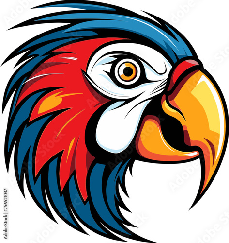Dynamic Macaw Head Design Alluring Macaw Head Vector © The biseeise