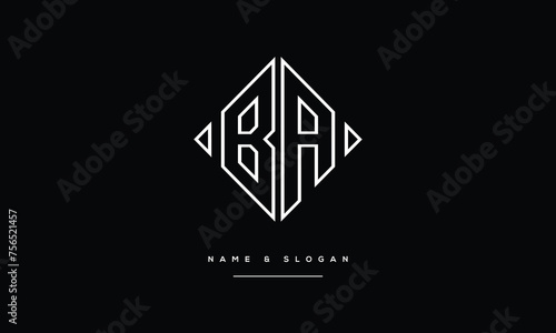 Alphabets Letters AB, BA , Initials Logo Monogram