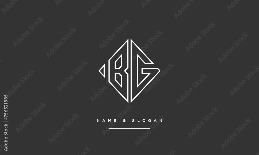 Fototapeta premium BG, GB, B, G, Abstract Letters Logo monogram