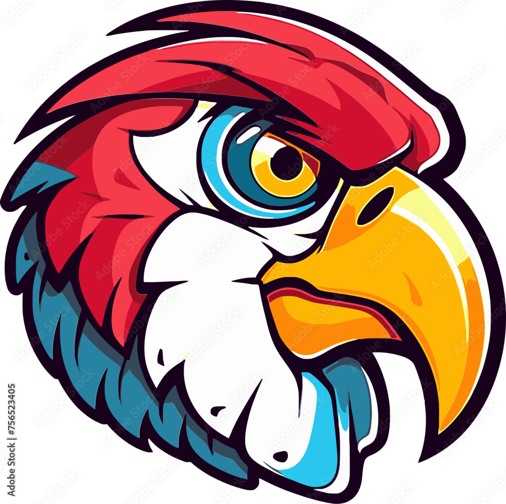 Radiant Rainforest Macaw Head Illustration Tropical Tones Macaw Head Design