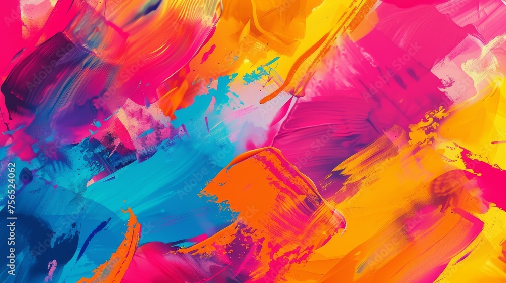 Painterly texture abstract background using bold bright brushstrokes with a contrasting color palette.