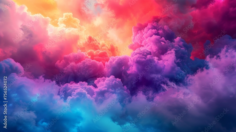 abstract purple and red colorful smoke cloud design element on dark background
