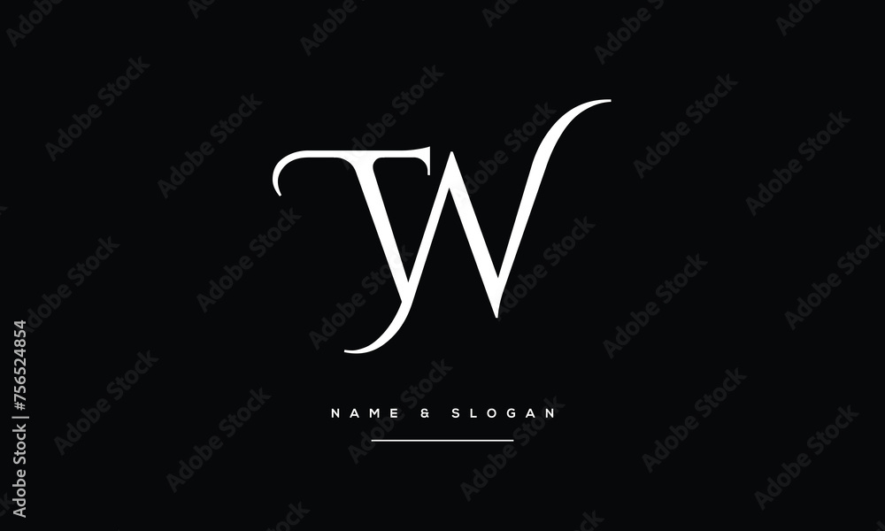 Alphabet Letters TW, W T, Initials Logo Monogram Alphabet Letters TW, W T, Initials Logo Monogram