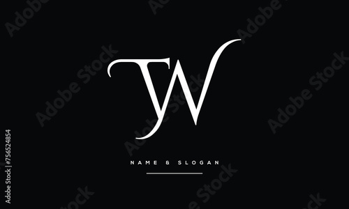 Alphabet Letters TW, W T, Initials Logo Monogram