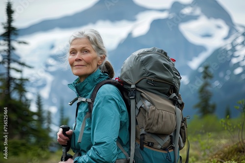 Explore the outdoors with an attractive senior woman on a hiking adventure