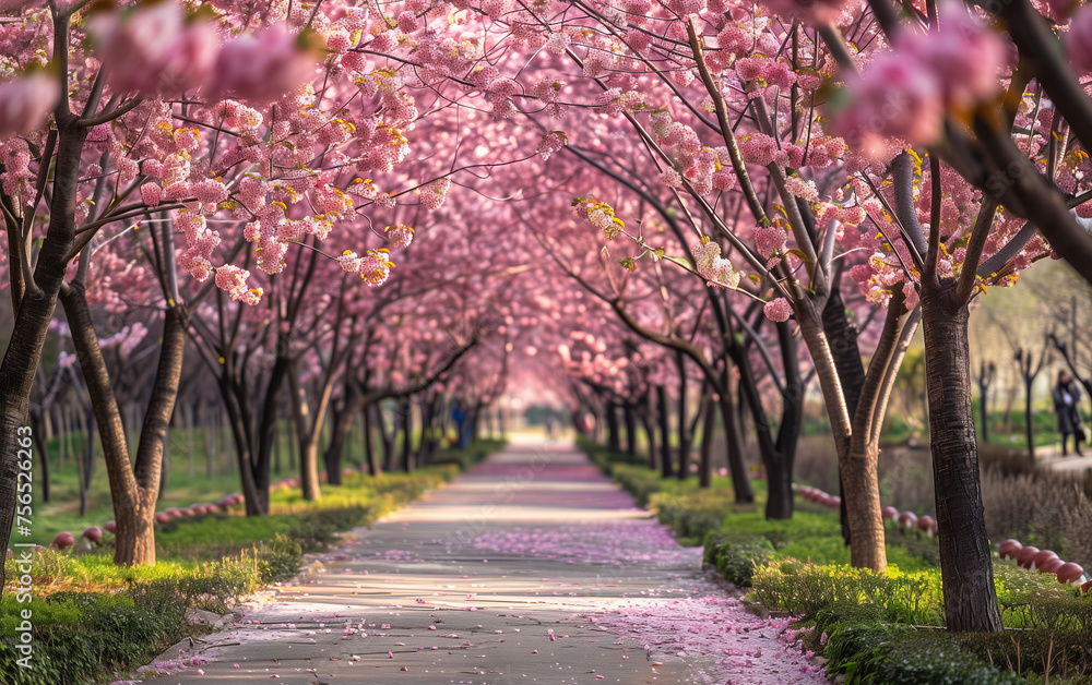 Sakura tree in the park,created with Generative AI tecnology. Sakura tree in the park,created with Generative AI tecnology.
