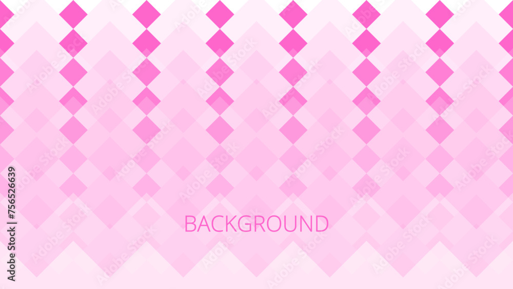 Pink and white abstract background with halftone rhombus, triangular pattern, geometric texture, zigzag lines and angles