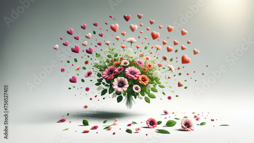 Whimsical Bouquet with Heart-Shaped Petals
