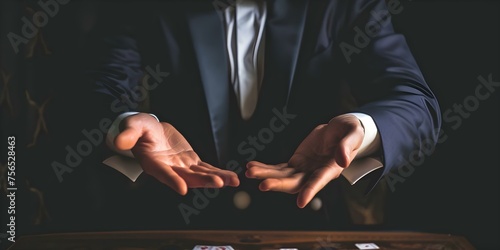 Magician demonstrating flawless expertise and unparalleled skill level in their craft. Concept Magic Performance, Sleight of Hand, Illusionist Mastery, Mind-Blowing Tricks