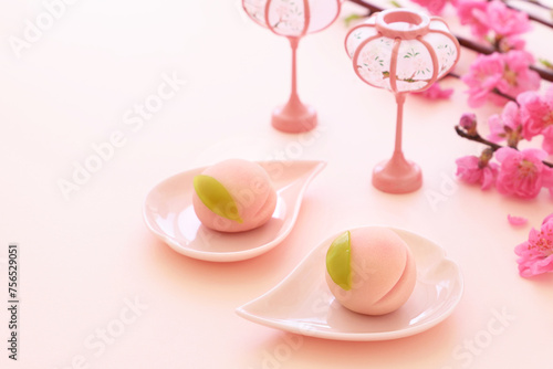 おひな祭り　桃の和菓子