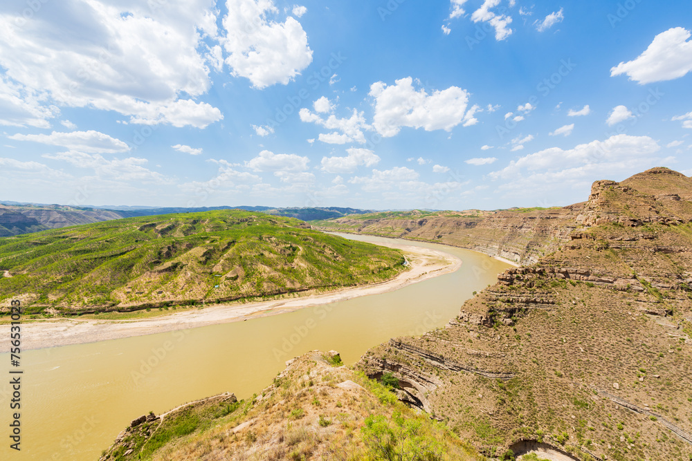 The first bay of the Yellow River in the world, Shilou County, Luliang, Shanxi, China The first bay of the Yellow River in the world, Shilou County, Luliang, Shanxi, China