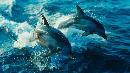 Dolphin Jumps Amidst Aquatic Life