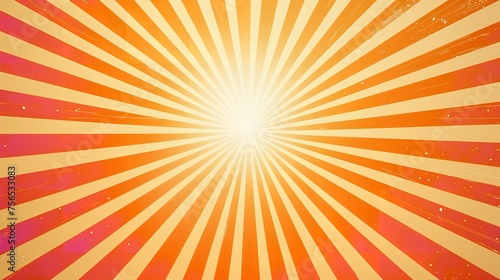 Retro Groovy Sun Rays Pattern Background