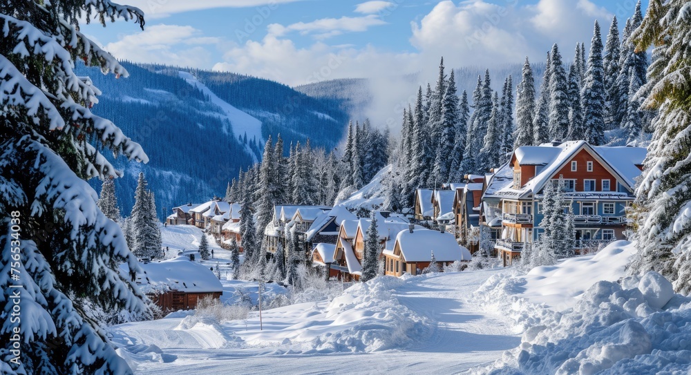 Snowy Sun Peaks: A Cozy Christmas Village in British Columbia, Canada