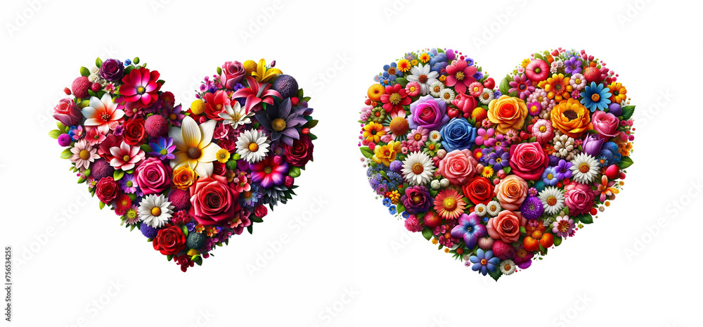 Two colorful bouquets on a white background. Two colorful bouquets on a white background.