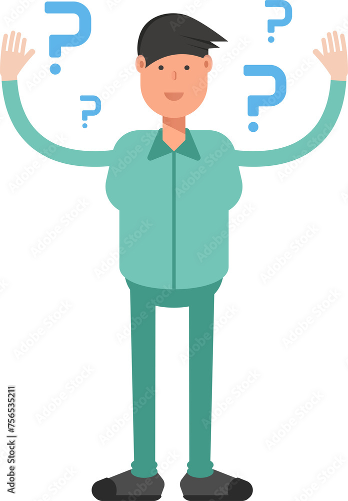 Male Character and Question Marks
Male Character and Question Marks