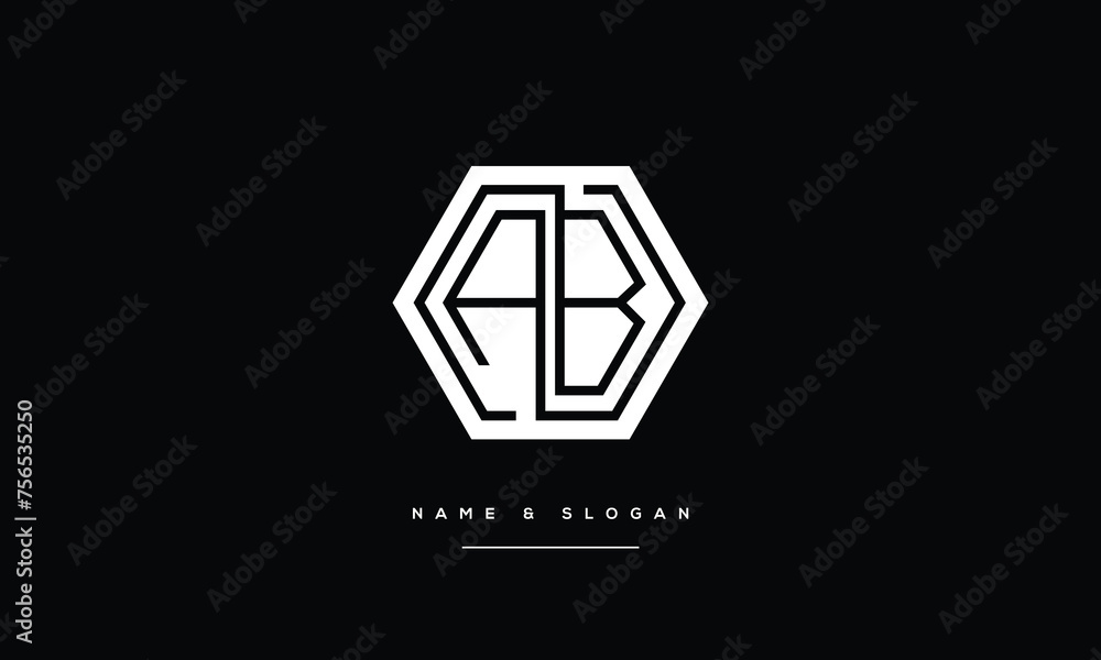 AB, BA, A, B, Abstract Letters Logo monogram AB, BA, A, B, Abstract Letters Logo monogram