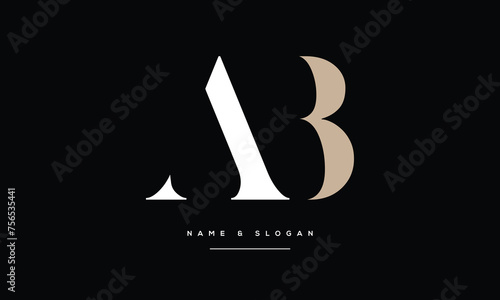 AB, BA, A, B, Abstract Letters Logo monogram